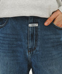 NEW M HIGH STRAIGHT DENIM PANTS IN BLUE image 2