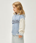KIDS DETACHBLE BASEBALL JACKET IN LIGHT BLUE