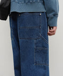 M DOUBLE KNEE CARPENTER DENIM PANTS IN DARK BLUE image 2