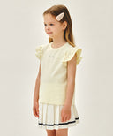 KIDS W LACE FRILL SLEEVELESS IN LIGHT YELLOW image 2