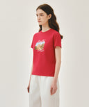 W AEROCOOL RESORT GRAPHIC TEE IN RED image 2