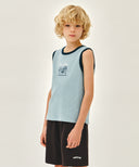 KIDS WAFFLE RINGER SLEEVELESS IN LIGHT BLUE image 2