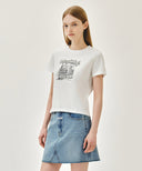 [REGEN] W FRENCH FRUIT SHOP GRAPHIC TEE IN WHITE image 2