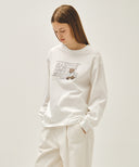 DOODLE CLASSIC LOGO LONG SLEEVE TEE IN WHITE image 2