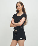W BASIC CROP TEE IN BLACK image 2