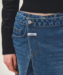 W LAYERED SKIRT DENIM PANTS IN BLUE image 4