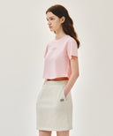 W SILVER LETTERING CROP TEE IN PINK image 2