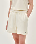 W REGULAR LOGO SWEAT SHORTS IN IVORY image 2