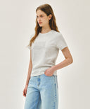 W CLASSIC LOGO TEE IN LIGHT HEATHER GREY image 2