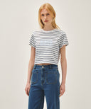 W CLASSIC LOGO CROP TEE IN DARK NAVY image 2