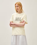 CLASSIC LOGO TEE IN CREAM image 2