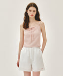 W CRINKLE SLEEVELESS + CARDIGAN SET IN PINK image 2