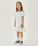 KIDS W SAILOR MARINE DRESS IN WHITE image 2