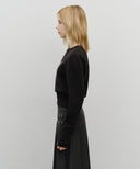 W CLASSIC LOGO CROP KNIT IN BLACK image 2