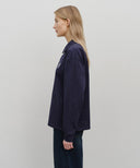 CREST LOGO JERSEY POLO LONG SLEEVE IN NAVY image 2