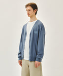 SMALL CLASSIC LOGO V-NECK KNIT CARDIGAN IN VINTAGE BLUE image 2