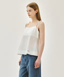 W PINTUCK CAMISOLE BLOUSE IN WHITE image 2
