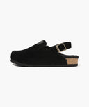 SUEDE STRAP CLOGS IN BLACK image 4