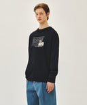 DOODLE CLASSIC LOGO LONG SLEEVE TEE IN NAVY image 2