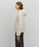 CLASSIC LOGO HOODED LIGHT DOWN JACKET IN IVORY image 2