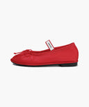 W BANDING RIBBON FLAT SHOES IN RED image 2