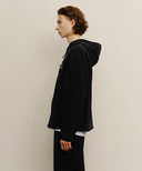 MARITHÉ SPORT FLEECE HOOD ZIP-UP JACKET IN BLACK image 2