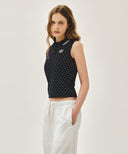 W SMALL CLASSIC LOGO PK COLLAR SLEEVELESS IN DOT image 2