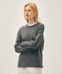 CRACK CLASSIC LOGO LONG SLEEVE TEE IN CHARCOAL GREY image 2
