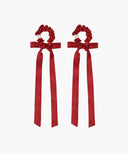 REGULAR LOGO SATIN HAIR RIBBON SCRUNCHIE 2PACK IN RED image 2