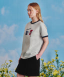 [MARITHE_DISNEY] MICKEY_FRENCH RINGER TEE IN LIGHT HEATHER GREY image 2