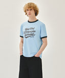 VINTAGE LOGO RINGER TEE IN SKY BLUE image 2