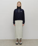 W EMBROIDERY CLASSIC LOGO SWEAT SKIRT IN OATMEAL