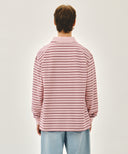 STRIPE PIQUE LONG SLEEVE TEE IN PINK image 3