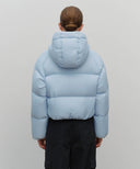W REGULAR LOGO HOODED CROP DOWN JACKET IN LIGHT BLUE image 7