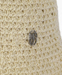 CIRCLE LOGO CROCHET BUCKET HAT IN LIGHT BEIGE image 3