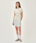 W REGULAR LOGO SWEAT SHORTS IN LIGHT HEATHER GREY image 3