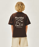 KIDS BACK GRAPHIC OVERSIZED TEE IN BROWN image 3