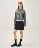 W VINTAGE CLASSIC LOGO SWEAT MINI SKIRT IN BLACK image 6