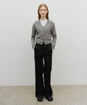 W COTTON CURVED LINE PANTS IN BLACK image 3
