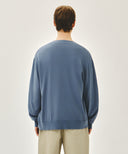 SMALL CLASSIC LOGO V-NECK KNIT CARDIGAN IN VINTAGE BLUE image 3