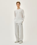 CLASSIC LOGO SWEAT PANTS IN LIGHT HEATHER GREY image 9