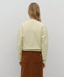 W CLASSIC LOGO CROP SWEATSHIRT IN LIGHT YELLOW image 3