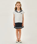 KIDS W MARINE PLEATED SKIRT IN NAVY image 3
