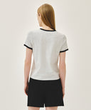 W CLASSIC LOGO RINGER TEE IN LIGHT HEATHER GREY image 3