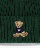 DOODLE BEAR BEANIE IN DARK GREEN image 3