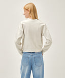 W CLASSIC LOGO CROP SWEATSHIRT IN OATMEAL image 3