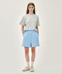 W REGULAR LOGO SWEAT SHORTS IN ICE BLUE image 3