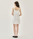 W DENIM SLEEVELESS DRESS IN OFF WHITE image 3