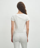 W BASIC CROP TEE IN WHITE image 3