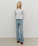 W SLIM BOOT-CUT DENIM PANTS IN LIGHT BLUE image 3